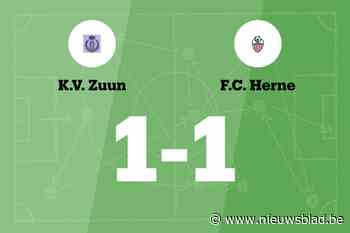 Zuun en Herne eindigen op 1-1-gelijkspel