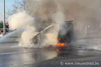 Bestelwagen brandt volledig uit na technisch defect op snelwegparking in Ranst