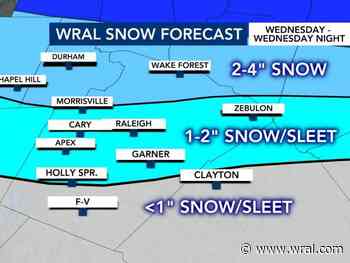 Snow, sleet and ice followed by wind brings WRAL Weather Alert Day for Wednesday, Thursday