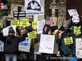 Local residents gather to protest Trump, Musk on national day of action