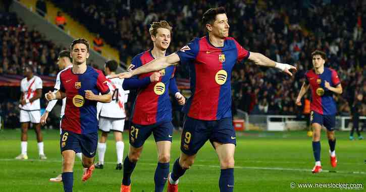 Lewandowski schiet penalty binnen tegen Rayo, FC Barcelona op weg naar koppositie