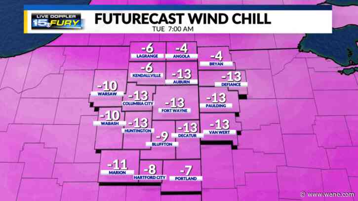 Still dangerously cold Tuesday morning