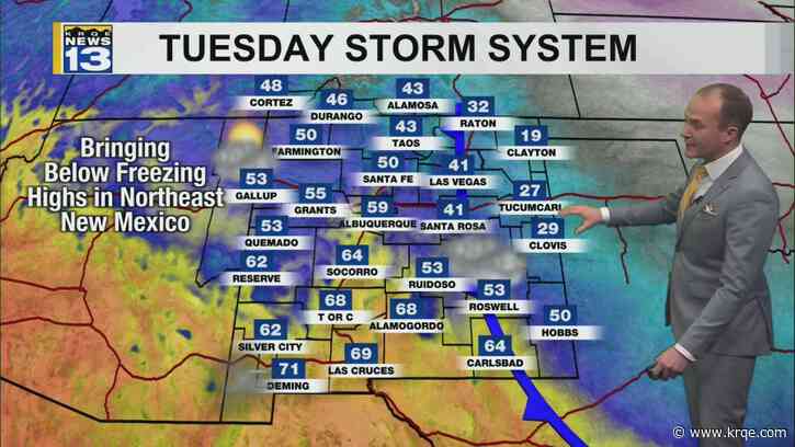 Very cold air moving into eastern New Mexico