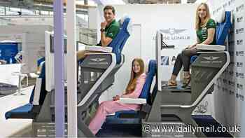 Airbus is working on a DOUBLE-DECKER plane seat to give passengers more legroom - but baffled travellers dub the bottom level the 'fart zone'