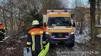 Arbeiter nach Unfall bei Breitbrunn schwer verletzt mit Hubschrauber ins Krankenhaus geflogen
