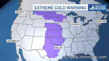 South Florida to see temps in the 50s as Extreme Cold Warnings hit parts of U.S.