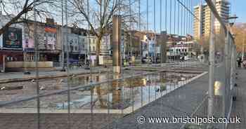 Faulty fountains in Bristol city centre fenced off as work starts to remove them