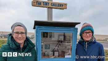 Tiny community art gallery created in beehive box