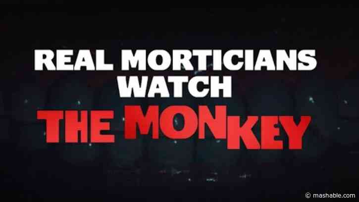 Watch Theo James and Osgood Perkins show real morticians The Monkey