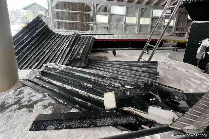 Destructive Winds Rip Roof Off Vermont Ski Resort Gondola Terminal