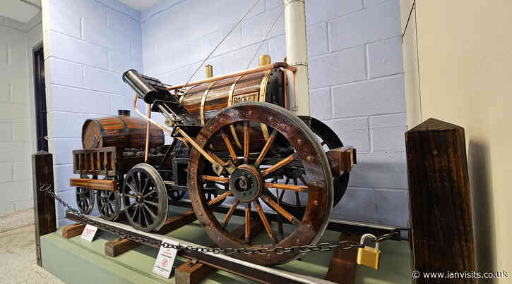 There’s a scale model of the Rocket steam engine in Feltham station