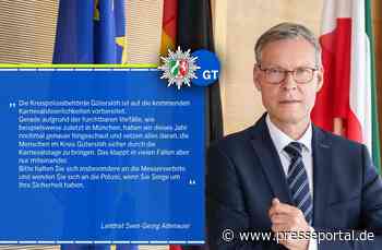 POL-GT: Deutliche Hinweise der Polizei zu den Karnevalstagen im Kreis Gütersloh