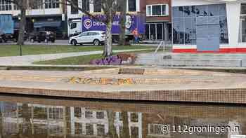 Nu al graffiti bij nieuwe plein Dudok aangebracht