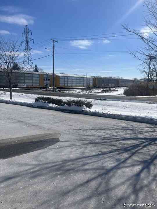 Stopped train stifles traffic on Engle Road