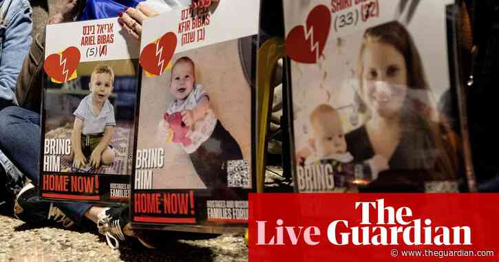 Middle East crisis: Israel claims Hamas killed Bibas children with their ‘bare hands’ – as it happened