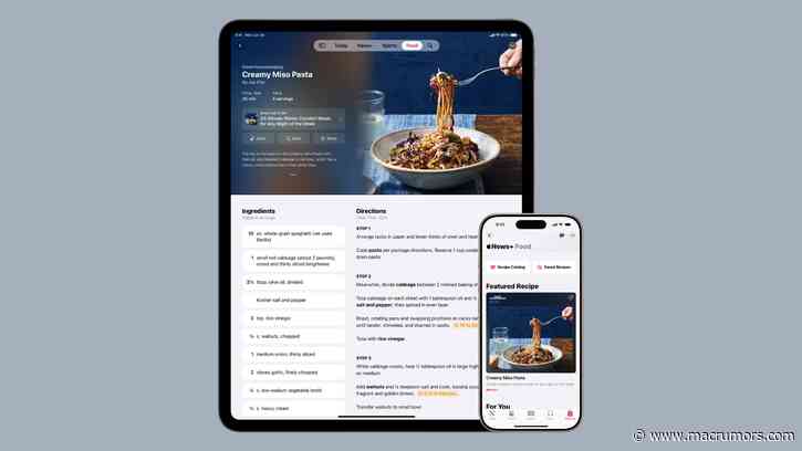 Apple News+ Gains Recipes, Restaurant Reviews, and More in iOS 18.4