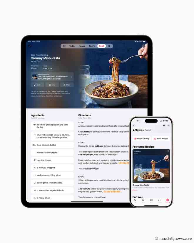Apple introduces News+ Food