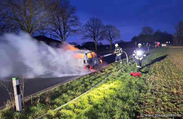 FW Sonsbeck: PKW-Brand auf der Alpener Straße und gemeldeter LKW-Brand auf der A57