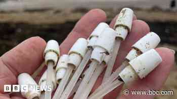 Thousands of plastic tubes washed up on beaches