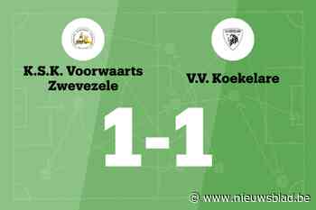SKV Zwevezele en VV Koekelare B eindigen op 1-1-gelijkspel