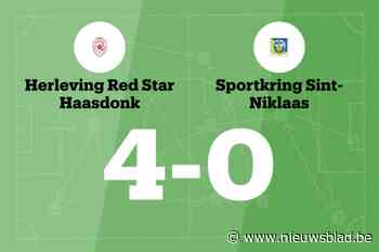 Ndjana Onana maakt twee goals voor HRS Haasdonk B in wedstrijd tegen SKN Sint-Niklaas