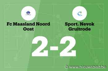 Gruitrode B speelt gelijk in uitwedstrijd tegen Maasland NO B