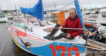 Northumberland man sets sail on around the world trip in boat he built from scratch