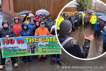 Residents gather in anger to take on neighbour's huge security gates