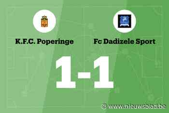 Gelijkspel voor FC Poperinge thuis tegen FC Dadizele Sport