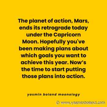 The planet of action, Mars, ends its retrograde today