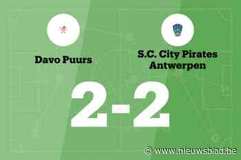 City Pirates sleept gelijkspel uit de brand in de uitwedstrijd tegen Davo Puurs