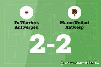 Warriors beëindigt reeks nederlagen met gelijkspel tegen Maroc United Antwerp