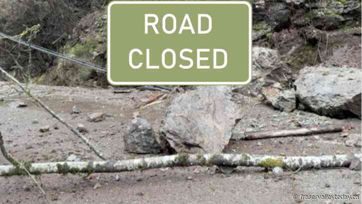 Rock slide disrupts technical lines, closes road in Hope