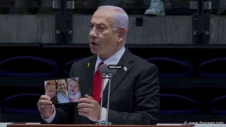 Netanyahu shows picture of Bibas family at combat officers’ graduation: ‘Remember what we are fighting for'