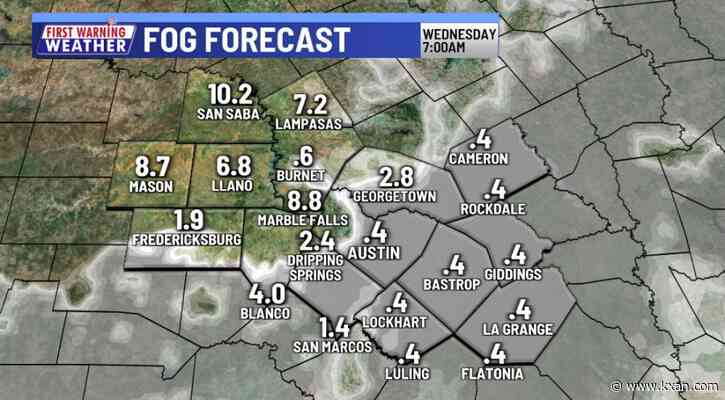 Another round of fog by Wednesday morning