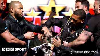 Eubank Jr slaps Benn with egg at chaotic face-off