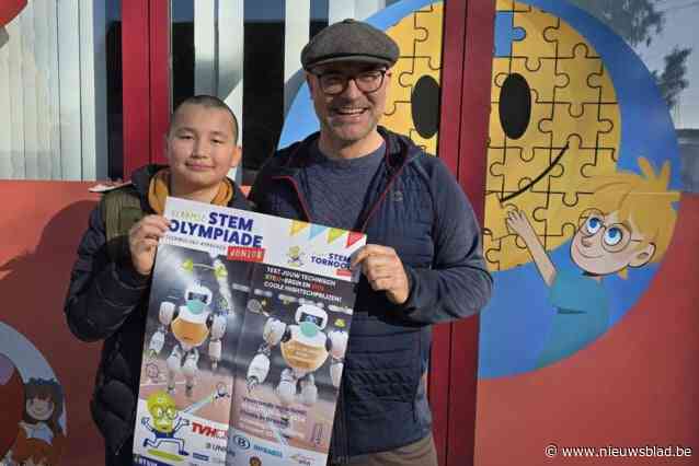Vijfdeklasser Erfan en meester Kris mogen naar finale van STEM-Olympiade