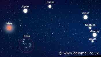Rare planetary parade will see SEVEN planets align in the night sky for the last time until 2040 - and you don't even need a telescope to see them