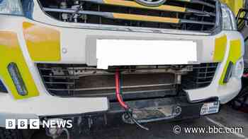 Mountain rescue vehicle stripped of its parts