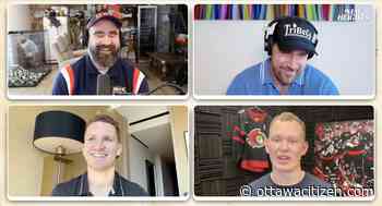 Senators captain Brady Tkachuk and brother Matthew talk hockey with Travis and Jason Kelce