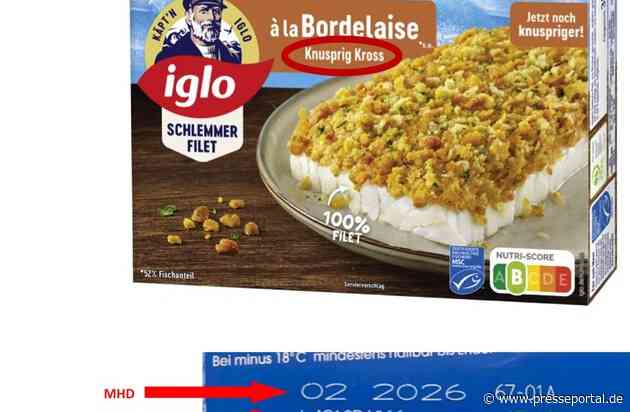 Vorsorglicher Produktrückruf / iglo ruft vorsorglich eine Charge des Schlemmerfilet der Variante "Knusprig Kross" zurück