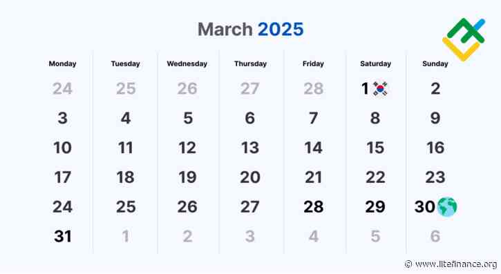 World stock market holidays: March 2025