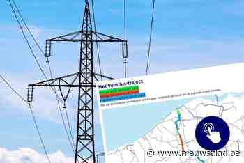KAART. Bekijk hier waar het Ventilus-traject zal komen en waar ongeveer de pylonen geplaatst worden