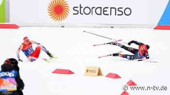 Wenige Meter vor dem Ziel: Ski-Star bei "bestem Rennen des Lebens" vom Konkurrenten gefällt