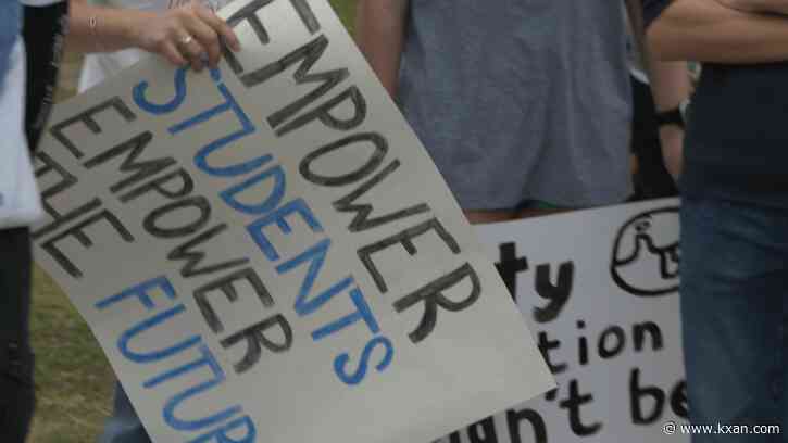 Vandegrift High School students stage walkout after Leander ISD budget cuts eliminate IB program