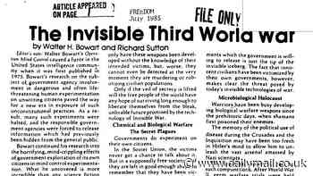 Secret CIA doc reveals how US waged Invisible Third World War on its own people with terrifying bioweapons