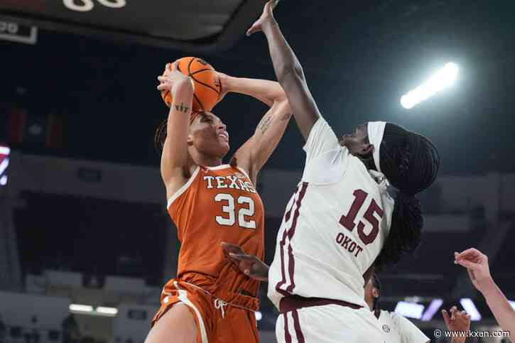 Harmon's half-court heave helps No. 1 Texas hold off Mississippi State 68-64