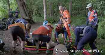 Mountain biker’s dramatic airlift to hospital after shattering his leg in 15 places in Hull woods to be shown on TV