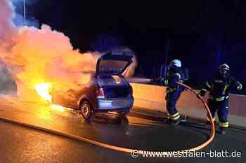 Warburg: Auto brennt an der A 44