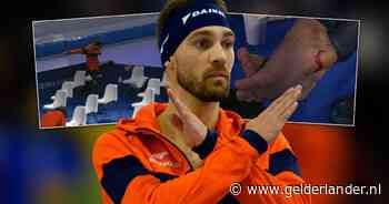 Woedende Kjeld Nuis trapt stoel en eigen voet kapot na diskwalificatie in Thialf: ‘Heel mijn hiel is los’